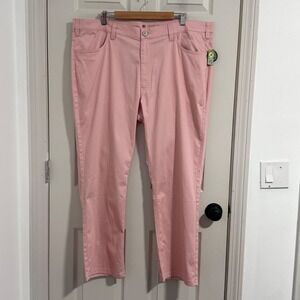 Oak Hill Tech Pant Mens 44x30 Pink Straight Fit Stretch‎ Moisture Wicking Preppy